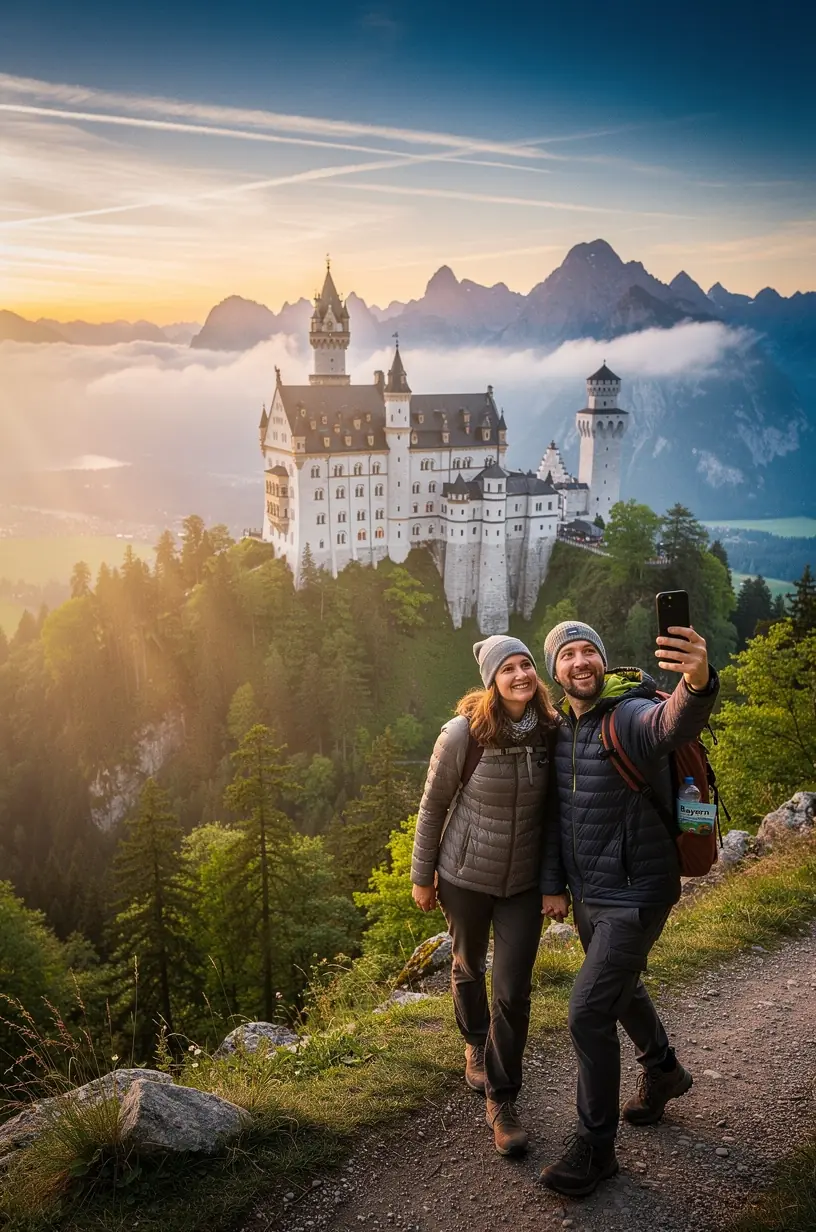 Sonnenuntergang über einem bekannten deutschen Wahrzeichen, das als Highlight einer Kurzreise präsentiert wird.